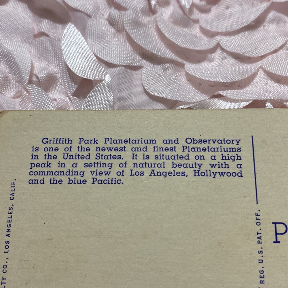 Vintage Griffith Park Planetarium Postcard - Yellow Border, Blue Sky! - Picture 4 of 4